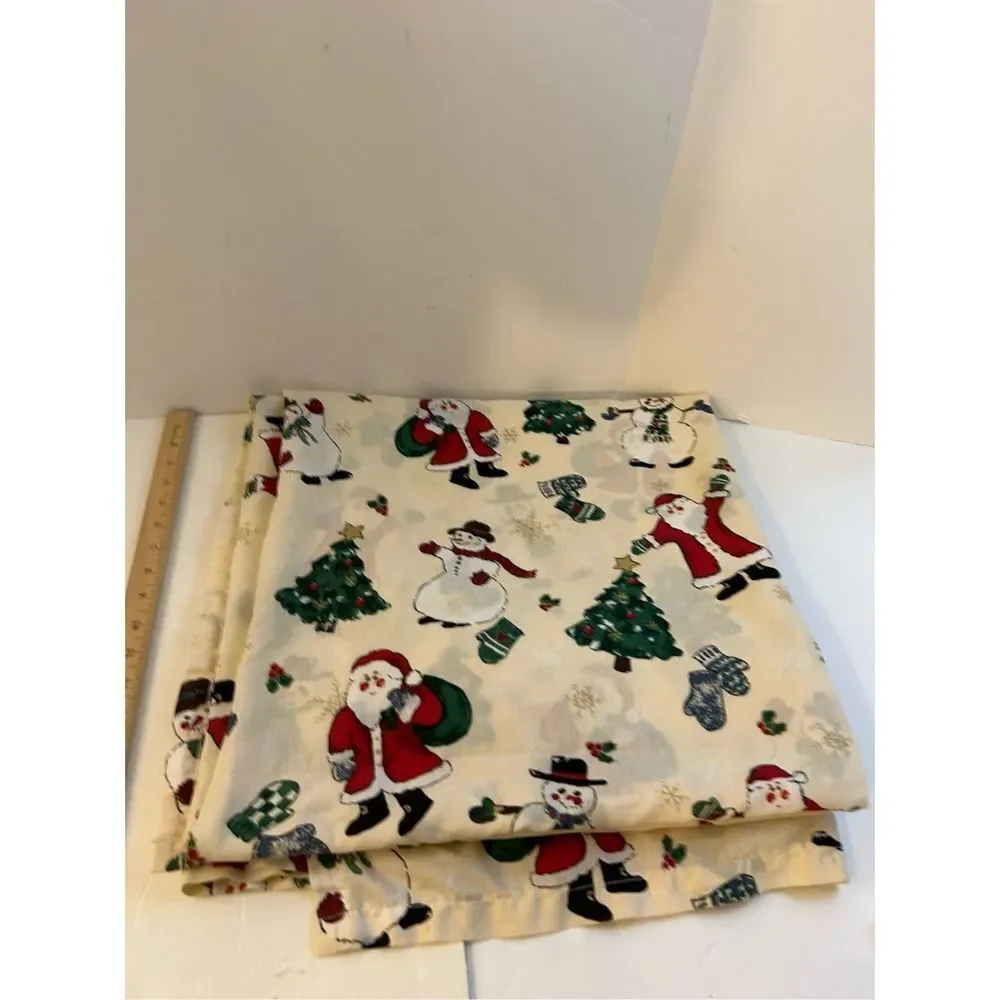 Christmas shower curtain Santa Snowman